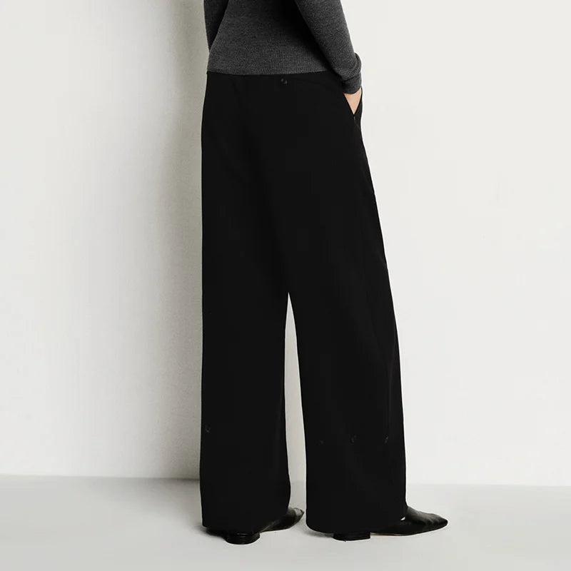 Semir Casual Pants Women Easy Care Black Loose Long Pants 2025 Winter New Wide Leg Commuting Pants Women'S Clothing