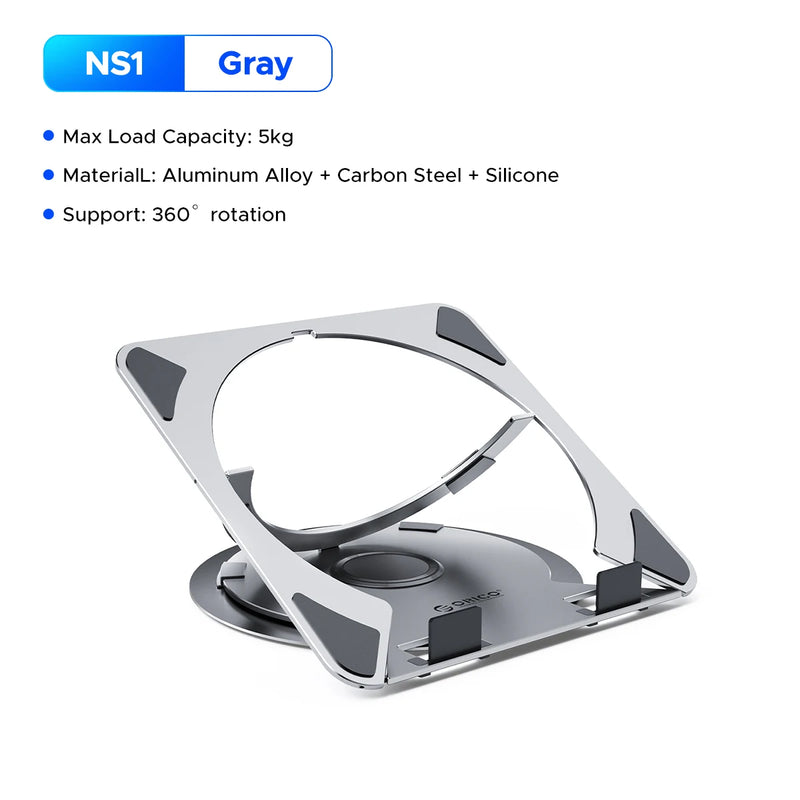 ORICO Laptop Stand for Desk Adjustable Riser 360° Rotating Ergonomic Notebook Holder Game RGB for All Laptops up 17 Inch