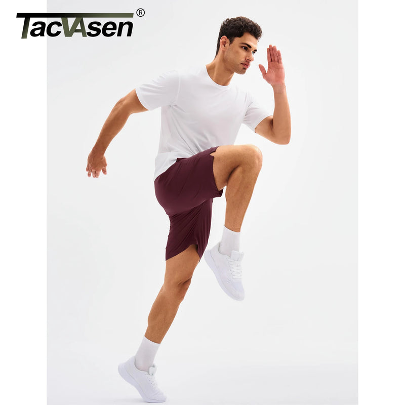 TACVASEN Men's UPF 50+ Athletic Running Shorts 8 inches Quick Dry Lightweight Workout Gym Sports Hiking Shorts with 3 Pockets