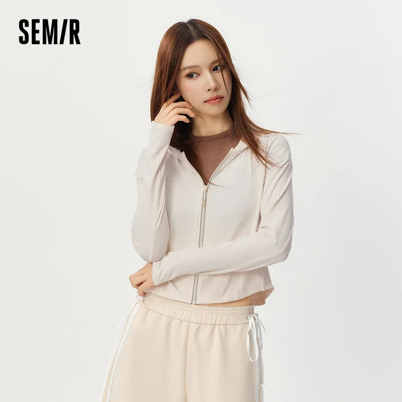 Semir Womens UV Jacket 2026 Short Cool Feeling Split Slim Casual Fashion Soft Daily Wear