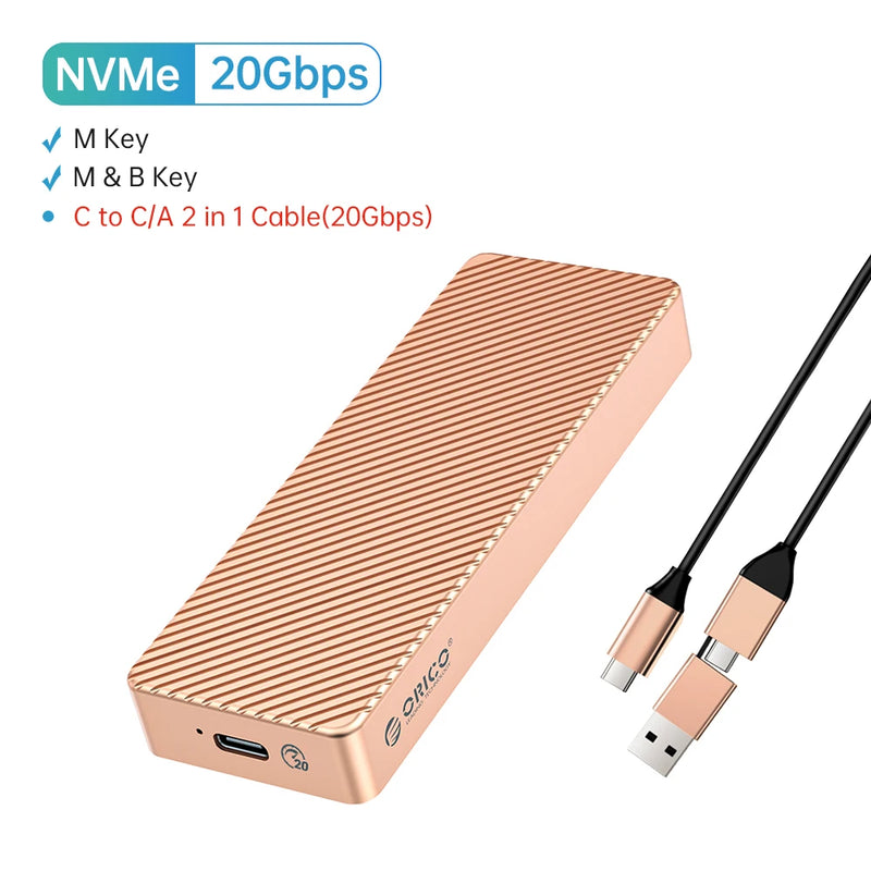 ORICO 40Gbps M.2 NVMe SSD Enclosure USB4 PCIe3.0x4 USB C Aluminum External Adapter Compatible with Thunderbolt 3 4 Tool Free