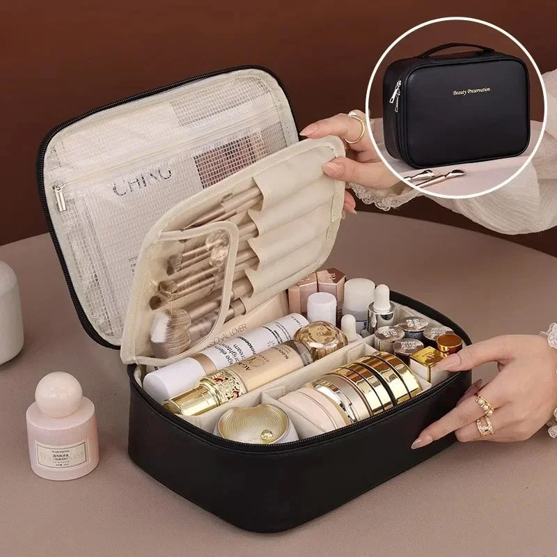 1pc Women's Cosmetic Bag Portable Storage Bag Large Capacity Luxury Makeup Bag Travel Organizer Essentials Toiletry Bags.