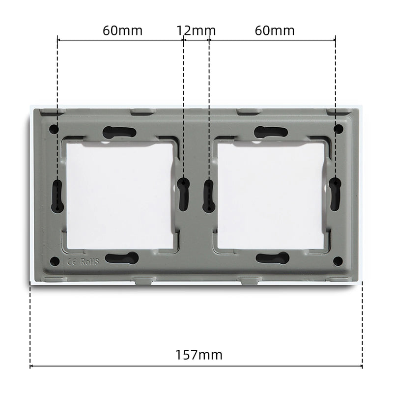 BSEED Touch Light Switch 1/2/3Gang Dimmer Switch Function Parts Glass Panel Gray EU Wall Socket Plug DIY Free Combination