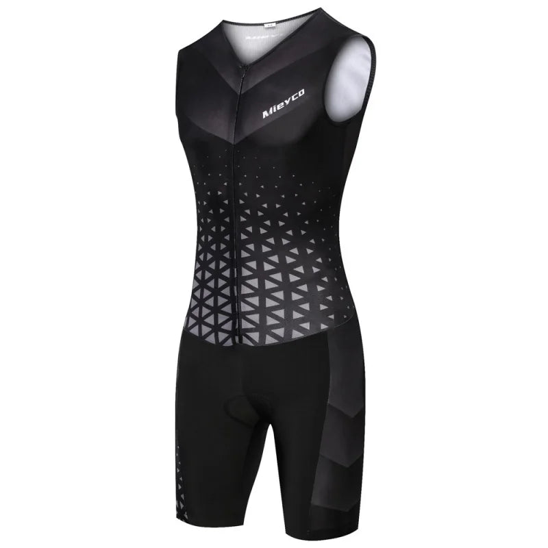 Men's Pro Team Triathlon Suit One Piece Skinsuit Quick Dry Breathable Cycling Running Swimming Racing Sportswear