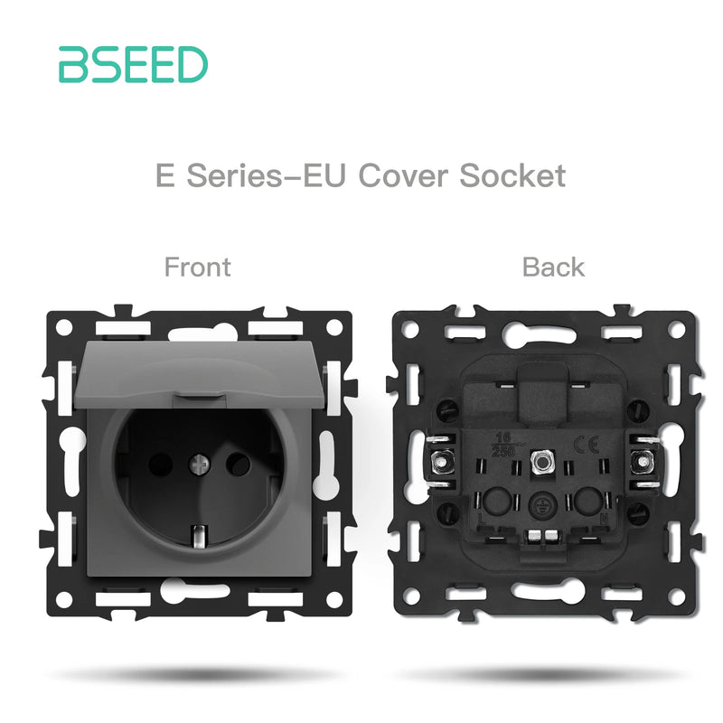 BSEED E Series WIFI Click Light Switch Part 1/2/3/4Gang 2Way Switch Function DIY Part EU Smart Socket Outlets Plastic Frame