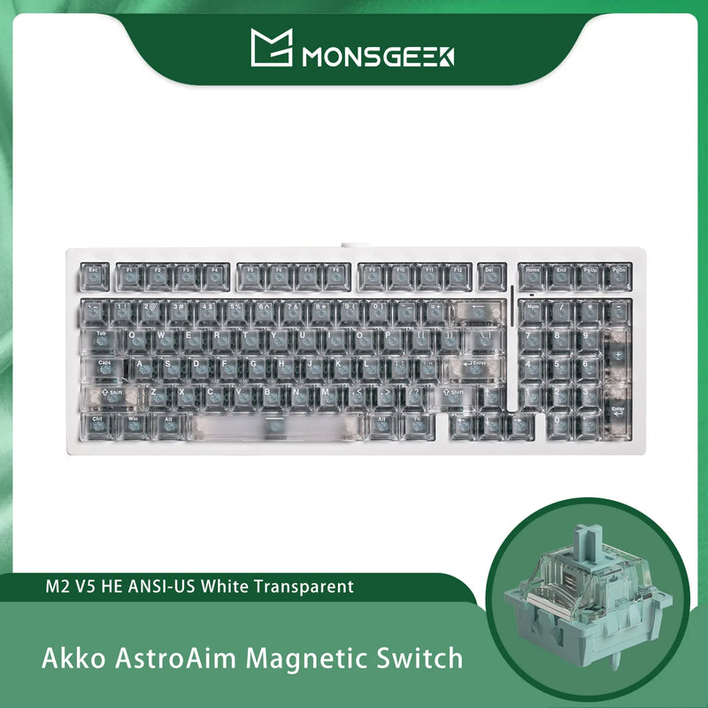 AkkoxMonsGeek M2 V5 HE Magnetic Switch Keyboard 98 Keys ANSI Layout Rapid Trigger 0.005mm 8K Polling Rate Custom Gaming Keyboard