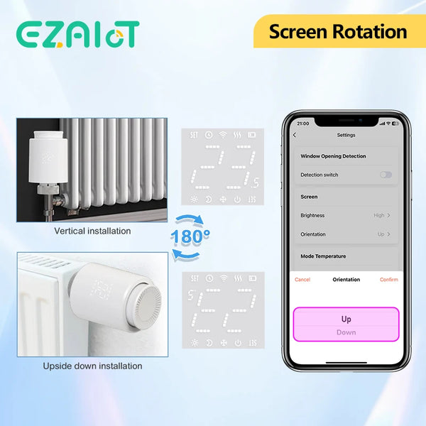 ឧបករណ៍បញ្ជាសីតុណ្ហភាព Tuya Smart ZigBee TRV Radiator Controller ក្បាលសន្ទះបិទបើកកម្តៅ ដែលអាចសរសេរកម្មវិធីបានដោយសំឡេង Alexa Google Home