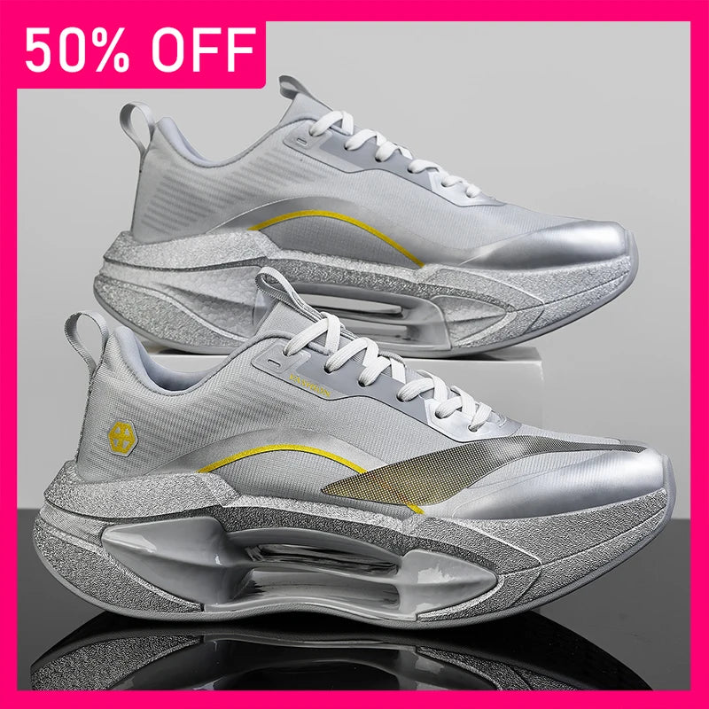 Unisex Sports Shoes Marathon Features Autumn Outdoor Running Shoes Hollowed Out Soft Sole Anti Slip Damping Training Shoes Man