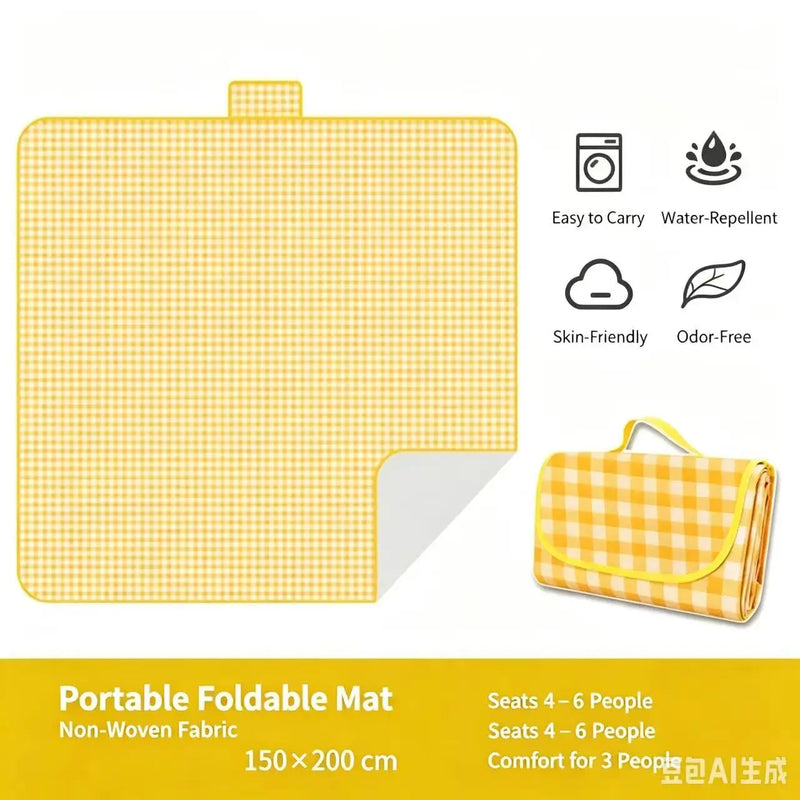 Waterproof Outdoor Picnic Mat Portable Spring Outing Ground Mat Moisture-Proof Dirt-Proof Camping Picnic Cloth Ins Wind