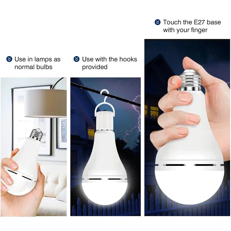 E27 Rechargeable Emergency Light Bulb 7W/9W/12W/15W LED Bulb Lighting AC220V Power Outage Emergency Outdoor LED Bulb