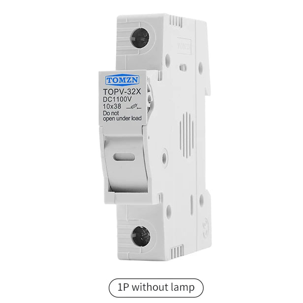 TOMZN 1P 2P 3P 4P 1100V DC Fuse Holder 10*38mm High Voltage PV TOPV-32X Base Photovoltaic System Protection Protector GPV NEW