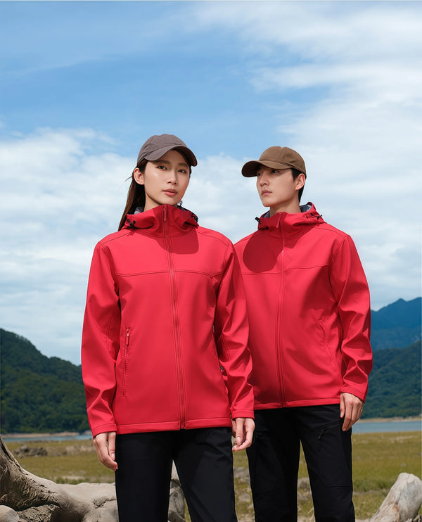 Thin Stand-Up Collar Hooded Down Jackets, Outdoor Windproof and Waterproof Work Clothes for Hiking Travel Team Use
