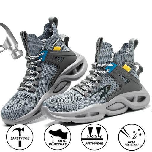 Autumn Men Safety Shoe Boot High Top Safety Shoes Men Hiking Boots Steel Toe Shoes Anti-smash Work Shoes Protective