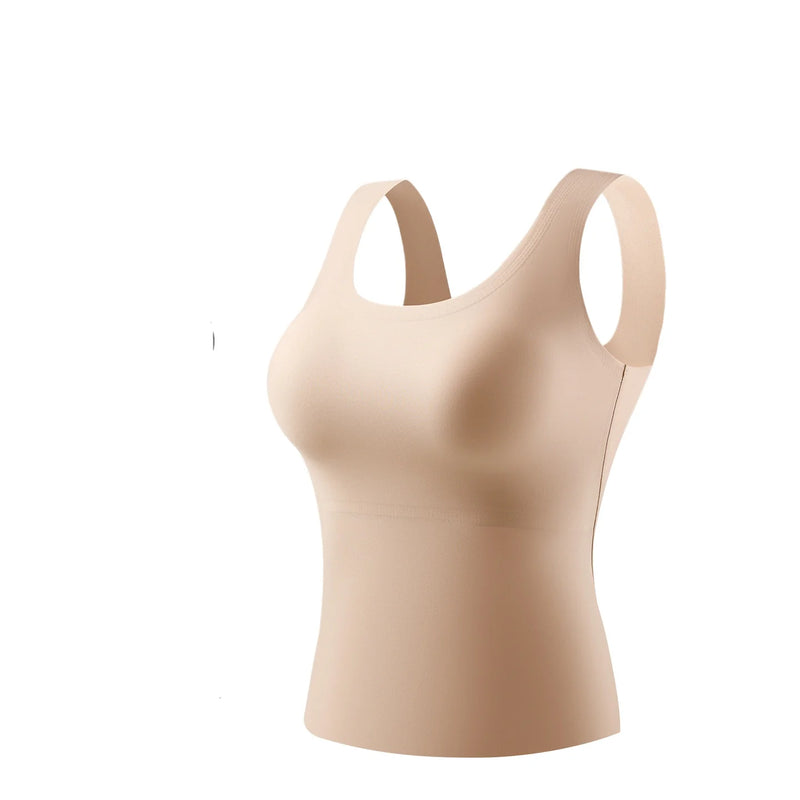 Breast Pad Sling Vest Women's Ice Silk Seamless Bra Integrated Anti-light Large Size Cool Bottoming Shirt One Piece Pajamas Top