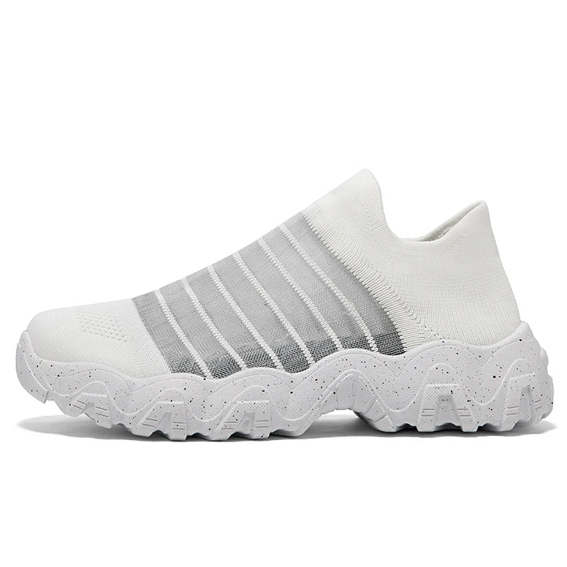 Unisex Sports Shoes Summer Lightweight Thick Soled Cushioned Breathe Mesh Without Straps Casual Versatile Outdoor Walking Shoes