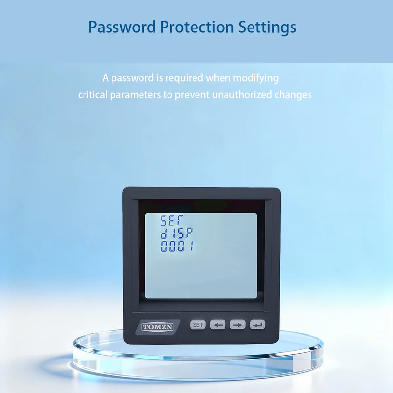 TOMZN 3-Phase 4-Wire Multi-Function Meter | RS485 Password Protection Voltage/Current/Active Reactive Power Monitoring