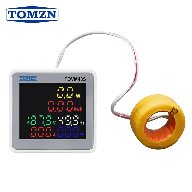 TOMZN  50-300V AC 50/60Hz Voltmeter  kWh Active Power Measurement Ammeter Frequency Meter 6IN1  Energy Meter