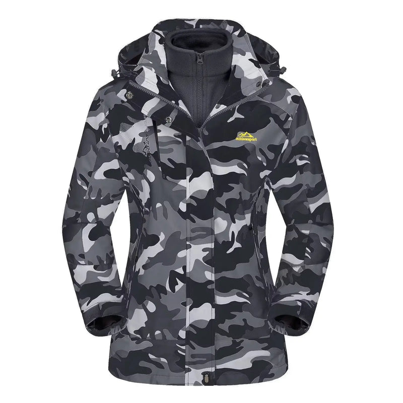 TACVASEN Women's Winter 3 in 1 Snow Parka Coats Waterproof Fleece Lined Ski Hiking Jackets Thermal Windproof Hooded Coats