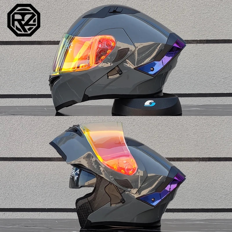 2025 ORZ Latest Motorcycle Helmet Dual Lens Modular Flip Helmet Casco para Motos Off road Racing Helmet Capacetes de Moto