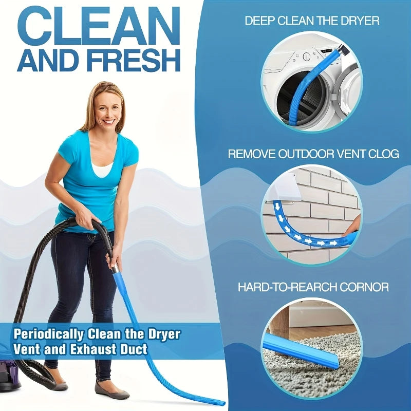 1pc Dryer Vent Cleaner Hose with Elastic Connector Flexible Laundry Vent Cleaning Hose, Cleaning tube suitable for narrow spaces