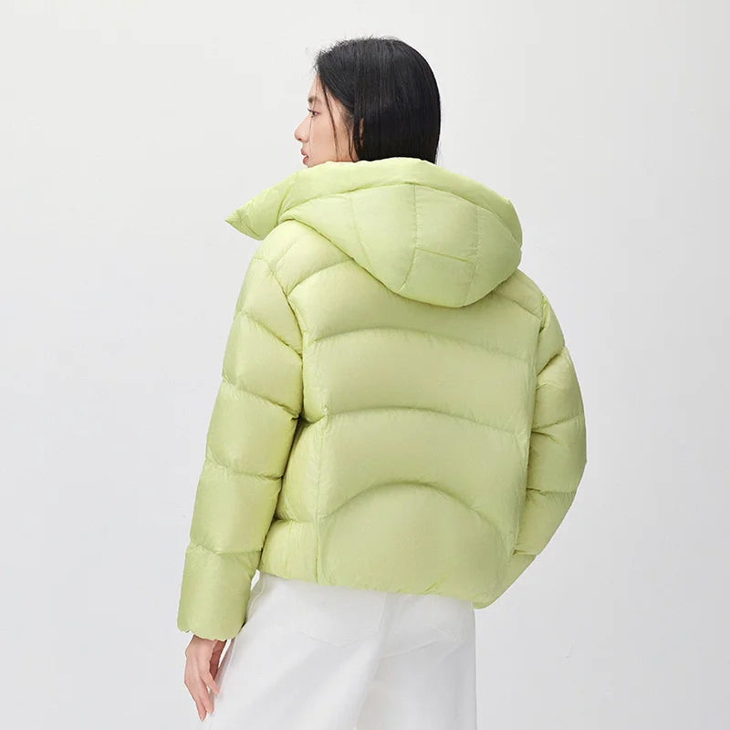 Semir Women Down Jacket 90 Percent Down Fill Water Repellent Puffer Hooded Modern Style Streamlined Fit 2026 New
