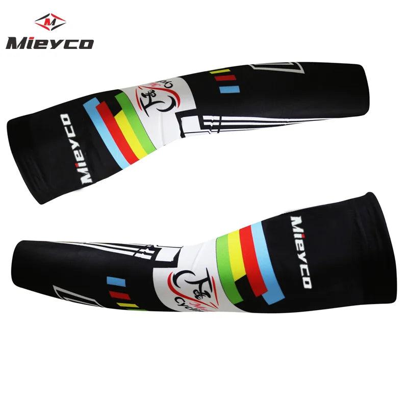 Mieyco Ice Fabric Arm Sleeves UV Protection Breathable Quick Dry Cooling Sun Protection for Cycling Running Fitness Basketball