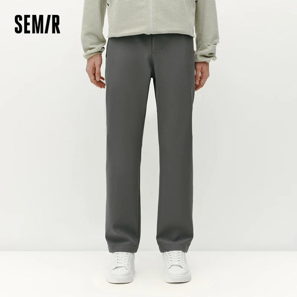 ខោបុរស Semir បែបស្រាល ធន់នឹងទឹក រចនាបថធ្វើដំណើរ ជើងត្រង់ ងាយស្រួលប្រើ ពណ៌សុទ្ធ មានស្រទាប់ក្រណាត់រោមចៀម ថ្មីឆ្នាំ 2026 សមល្មមស្រួលស្លៀក