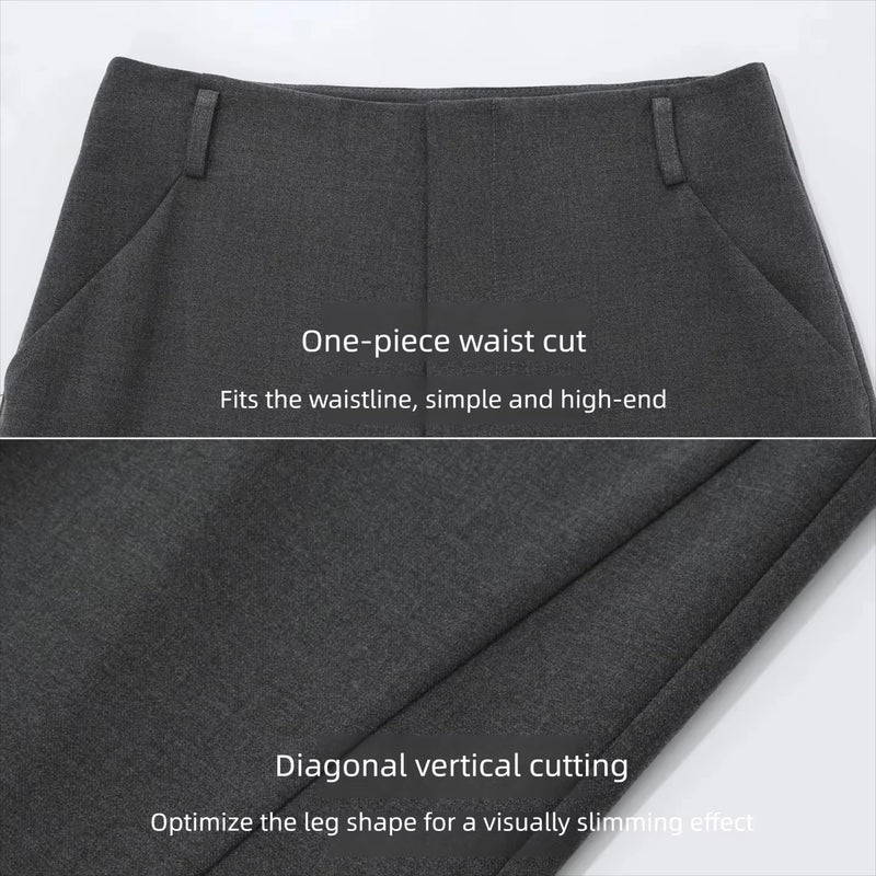 Amii Women's Flare Pants 2026 Autumn New Casual Stretch Office Trousers Long Length Comfy Twill Straight Pants Women 12613010