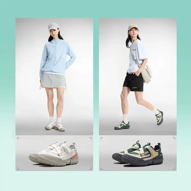 ស្បែកជើង Li-Ning សម្រាប់នារី CLM ROAM SUM ពាក់ក្រៅផ្ទះ ធ្វើពីស្នោស្រាល មានខ្យល់ចេញចូលបានល្អ មានស្រទាប់ការពារពន្លឺ ធ្វើពីលីនីង ធន់នឹងទឹក ស្បែកជើងរដូវក្ដៅ AHLV006
