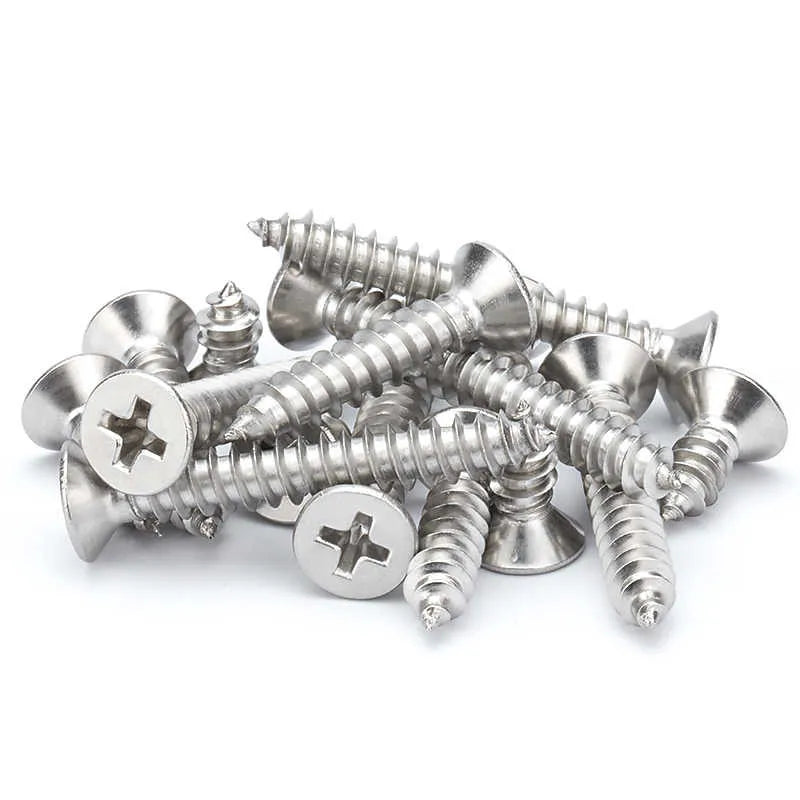 DIVEDEER　M2 M2.2 M2.6 M3 M3.5 M4 M5 M6 304 Stainless Steel Marine Phillips Flat Countersunk Head Self Tapping Wood Screw