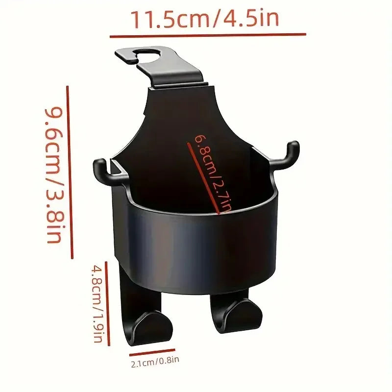 1/2Multifunctional car storage rack with hooks、Cup holder and storage box - Durable and sturdyPPMaterial, for seat back Aniline