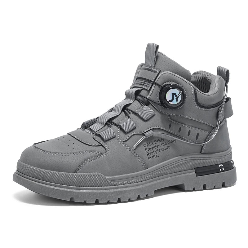 Men's boots four seasons new high-top breathable light soft-sole anti-slip work boots fashion Joker outdoor sports walking shoes