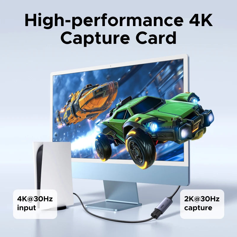 UGREEN HDMI Video Capture Card USB A C 4K 30Hz Input 2K 30Hz Output for PS5 Switch Laptop Streaming Recording Online Class Meeti