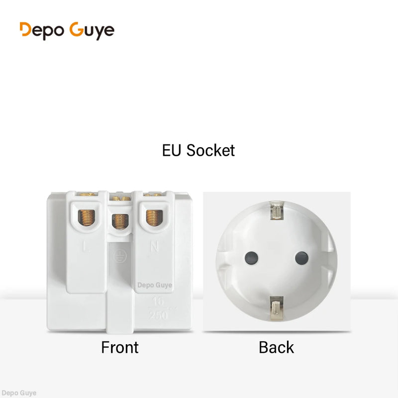 EU Wall Socket Plastic Panel White USB Type C 10W/20W Charge Port TV Rj45 Satellite HDML Interface Function DIY Combination