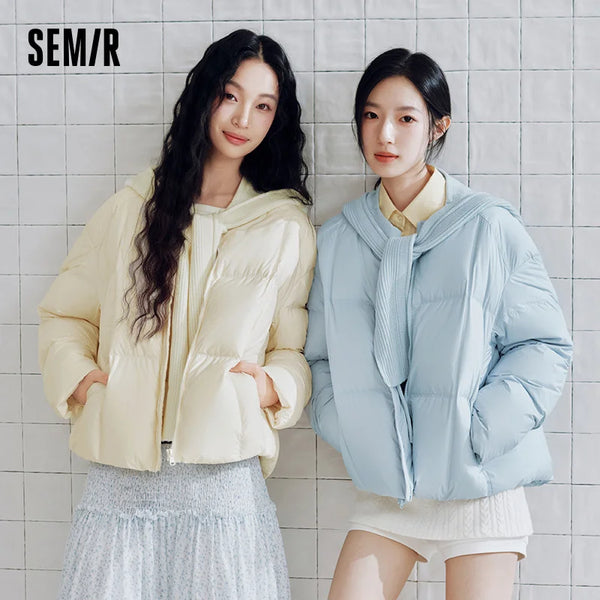 អាវក្រមា Semir សម្រាប់ស្ត្រី ពាក់ពីលើចុះក្រោម ៩០ ភាគរយ ការពារទឹក ការពារខ្យល់ រលុង សមល្មម មានខ្សែចង ឆ្នាំ២០២៦ ថ្មី