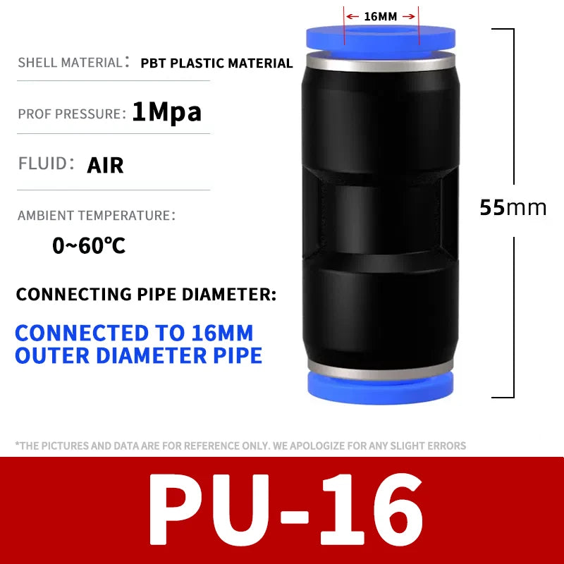 50/100/500/1000Pcs Pneumatic trachea quick connector plastic quick plug straight through PG PU8 PU4 PU5 PU10 12