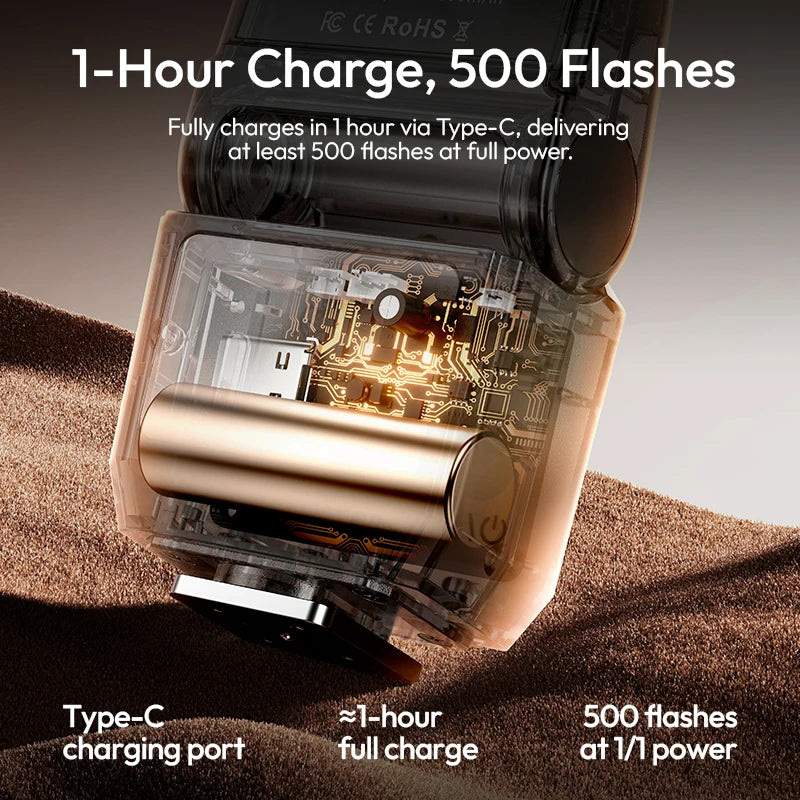 ភ្លើង Flash Ulanzi SL03 Mini Speedlight កាមេរ៉ា Flash GN8 ភ្លើងបំពេញដែលអាចលៃតម្រូវបាន ៤ កម្រិតសម្រាប់ Canon Sony Nikon DSLR ការថតរូបក្រៅផ្ទះ