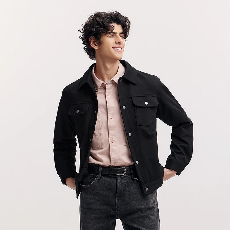 Semir Knitted Jacket Classic Turn Down Collar Men 2025 Spring Simple Style Casual Fashion Basic Daily Wear Outerwear