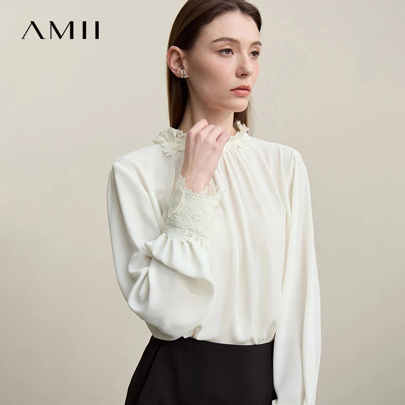 អាវស្រី Amii រដូវស្លឹកឈើជ្រុះឆ្នាំ ២០២៦ អាវថ្មីឆើតឆាយសម្រាប់ធ្វើដំណើរទៅធ្វើការ អាវក្រណាត់ Chiffon ក O អាវធំរលុងសម្រាប់ស្ត្រី 12621067