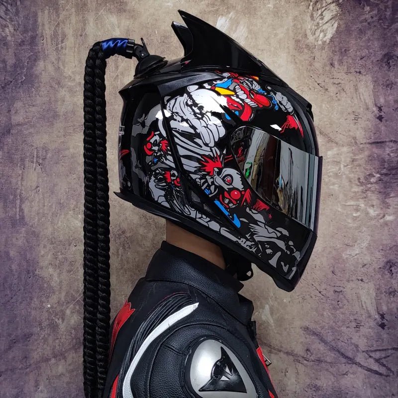 Motorcycle full face helmet double lens fashion quick release racing helmet Casco Casque Moto approved motorcycle accessories