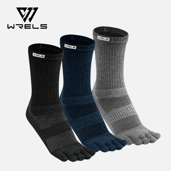 WRELS 1/2/3 pairs Toe Socks Arch Support Cotton Athletic Running Five Finger Socks Sweat-Absorbing  Sports Wicking 5 Finge Socks