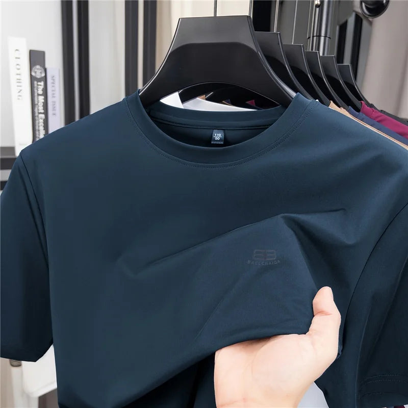 High Quality Man Short-Sleeved T-Shirt Round Neck Letter Print Summer T-Shirt British Style Short Sleeves Ventilate Men's Wear