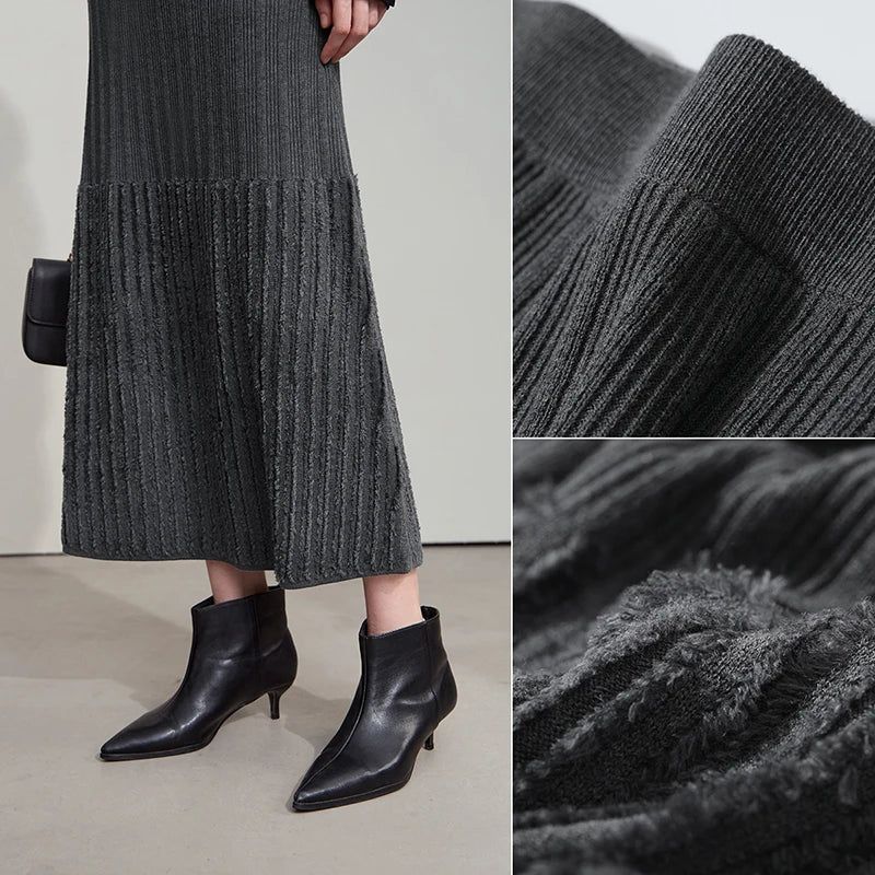 AMII Women's Skirt 2026 Autumn New Minimalist Solid Color Elegant Skirts for Women Loose Long Versatile Clothing Ladies12543030