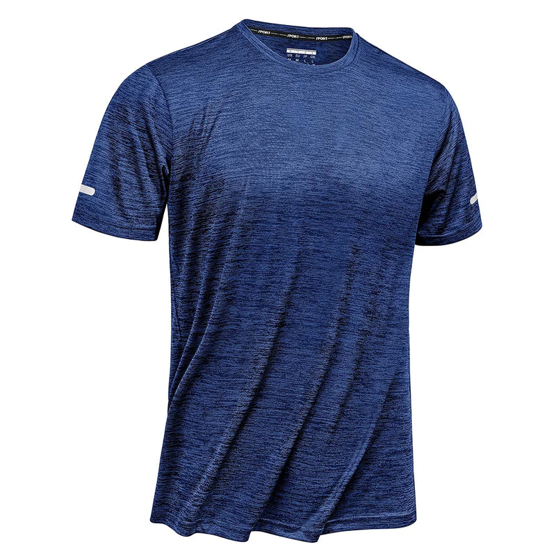 TACVASEN Summer Quick Dry T-shirts Mens Running Jogging Athletic T-shirts Reflective Stripe Sports Gym Fitness Workout T Shirts