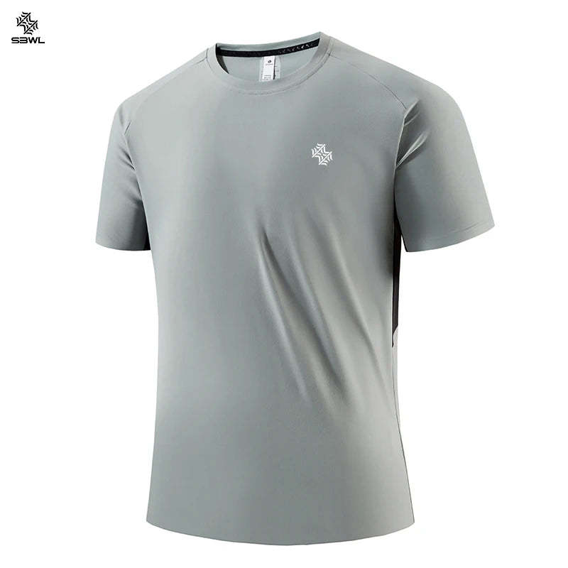 SBWL 2026 Summer Men's New Outdoor Running Fitness Quick Dry Sports T-Shirt High Quality Light Casual Short Sleeve Gym Tops