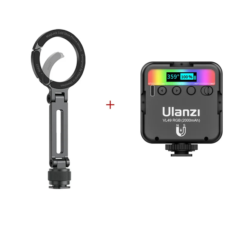 ជើងទ្រទូរស័ព្ទ Ulanzi MA07 Magsafe សម្រាប់កាមេរ៉ា Iphone ភ្ជាប់ជាមួយជើងកាមេរ៉ា Tripod ជាមួយវីស Cold Shoe ទំហំ 1/4" សម្រាប់សម្ភាសន៍ Vlog ផ្សាយផ្ទាល់