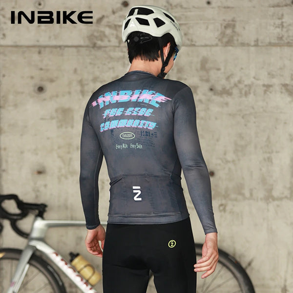 INBIKE 2025 Cycling Jersey Men Long Sleeve Road Bike Jerseys Full Zipper with Pockets Bicycle MTB Clothing Breathable Quick Dry