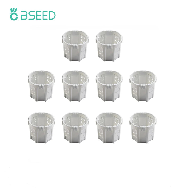 BSEED EU Standard Mounting Box Internal Junction Box 86*86 Wall Switch Socket Wiring Cassette Plastic White