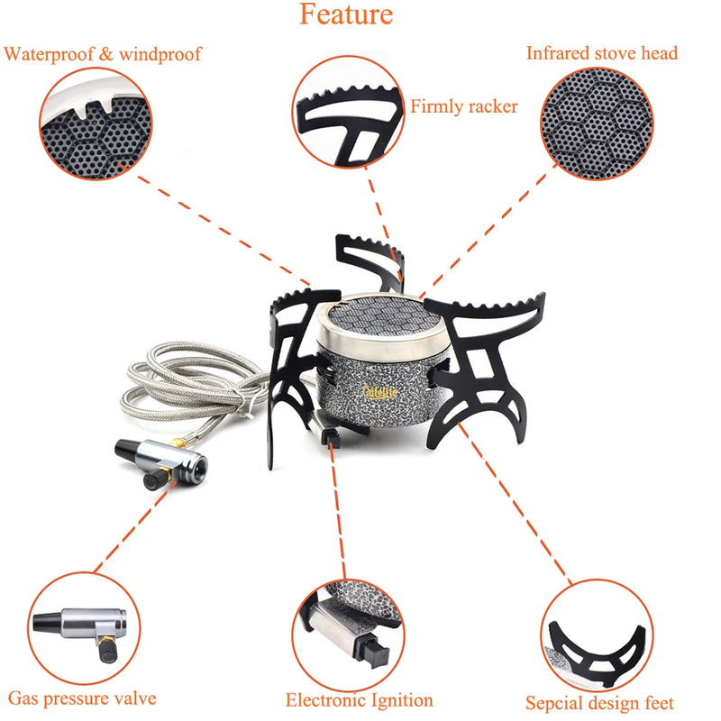 Outdoor Infrared Stove Camping Waterproof Energy-Saving Burner Ultralight Folding Mini Burner Camp Cooking Supplies