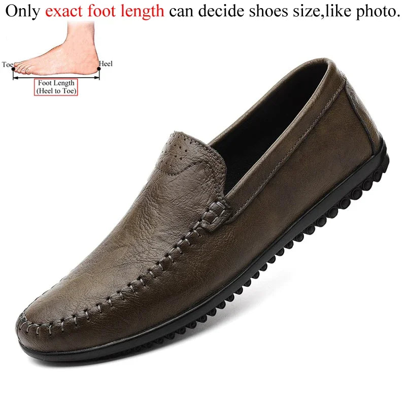 Slip On Casual Leather Shoes Men Loafers Flats Spring Autumn Men's slip-ons Mocasines Hombre Luxury Brand Designers